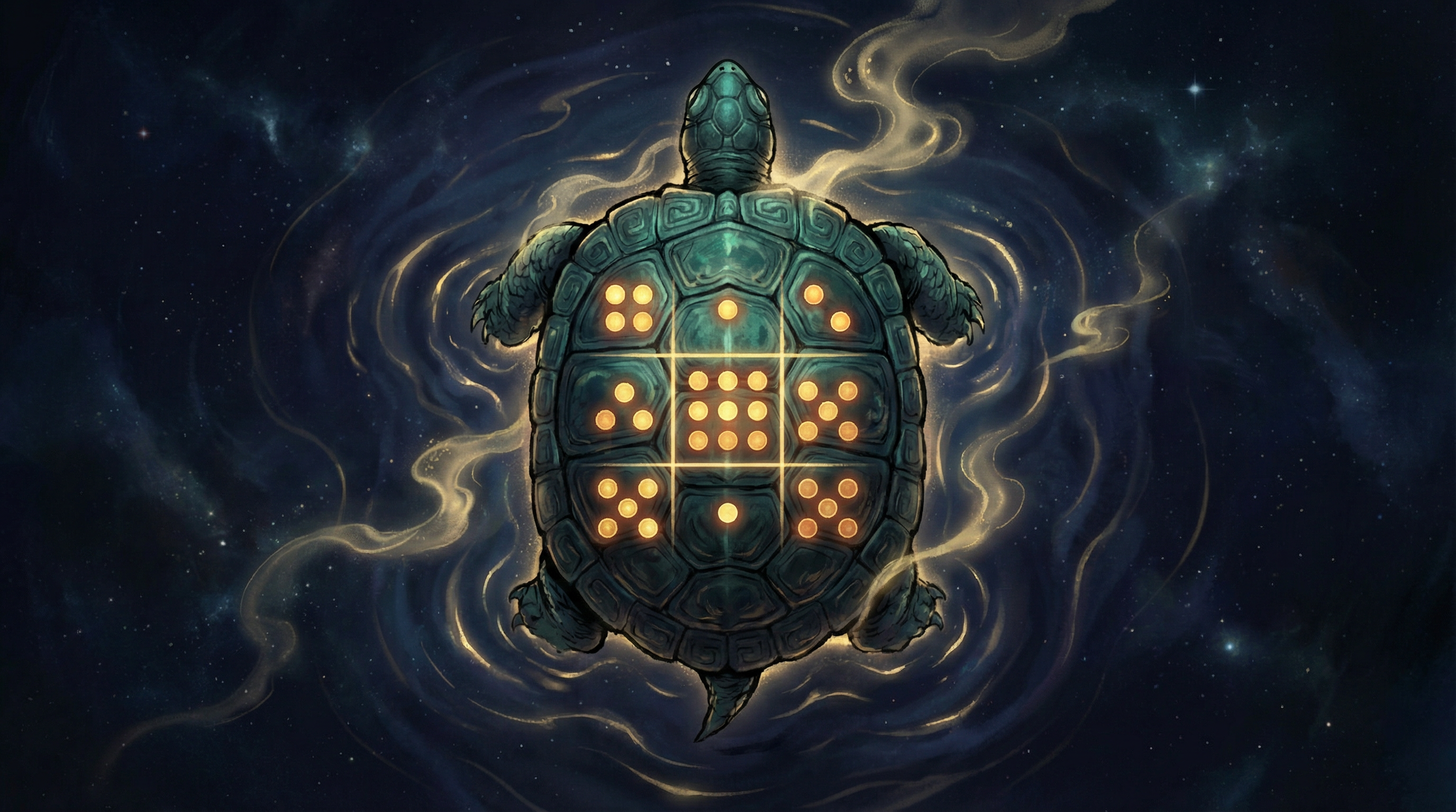 Divine turtle bearing the Lo Shu grid